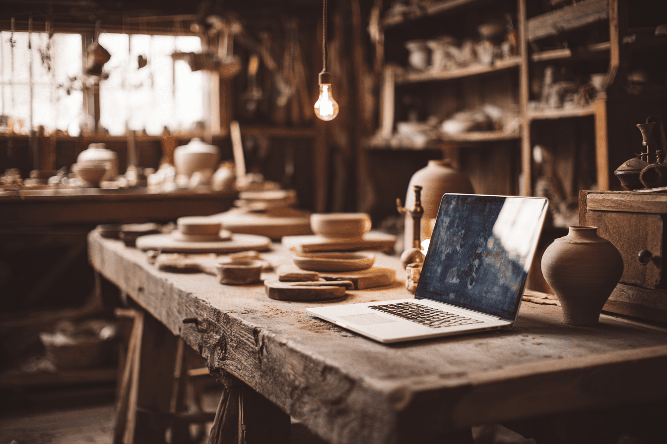 Afbeelding van ambacht gecombineerd met technologie