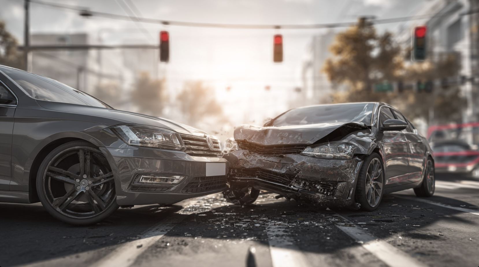twee auto's die op elkaar gebotst zijn