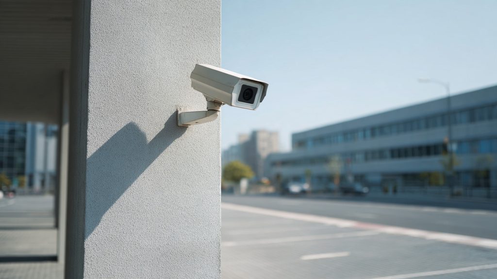 Een goed beveiligd bedrijfspand met camera's